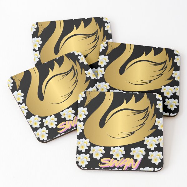 Item preview, Golden swan with white plumeria flowers  designed and sold by Cre8Gift.