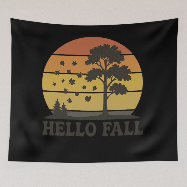 Item preview, Hello Fall – Retro Sunset Autumn Design designed and sold by ArcadiaSilence.