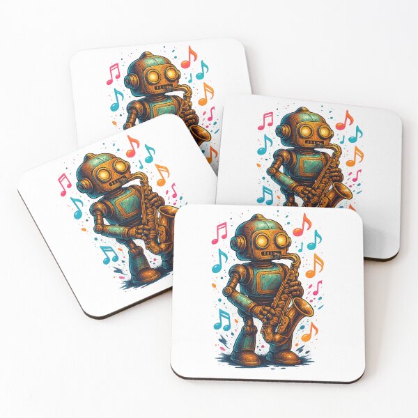 Item preview, Retro jazzman robot designed and sold by creatix-boutik.