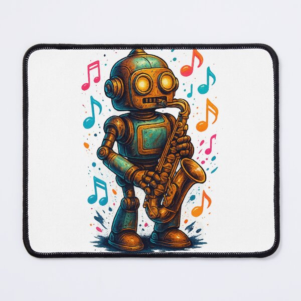 Item preview, Retro jazzman robot designed and sold by creatix-boutik.