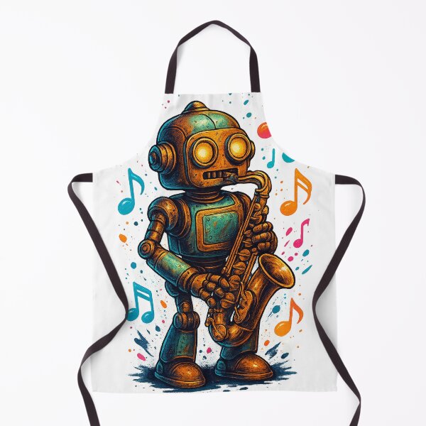 Item preview, Retro jazzman robot designed and sold by creatix-boutik.