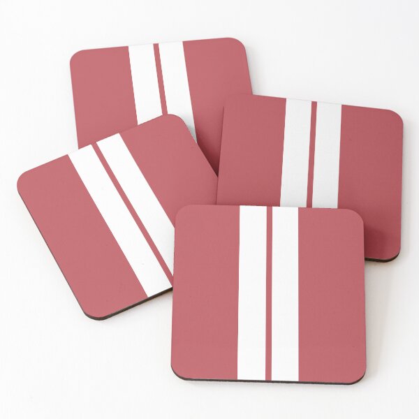 Item preview, Dual Racing Stripes - Large Gap (White - Cranberry Red Background) designed and sold by Racing Stripes Only.