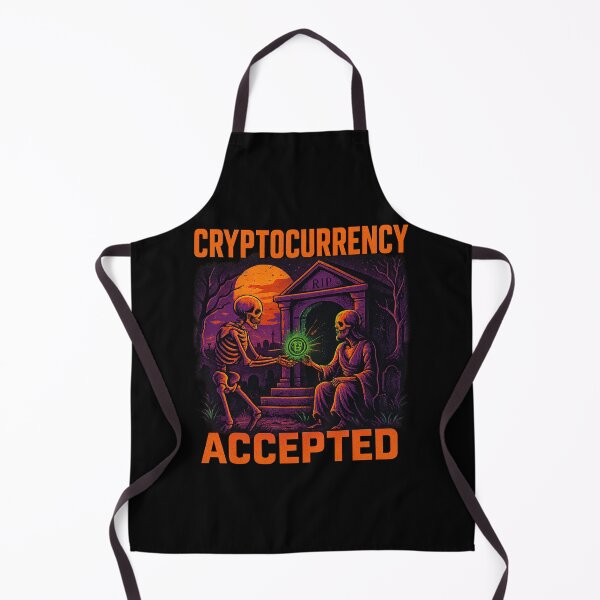 Item preview, Cryptocurrency Accepted Skeletons Passing Coin in Graveyard designed and sold by SWACOL-Creative.