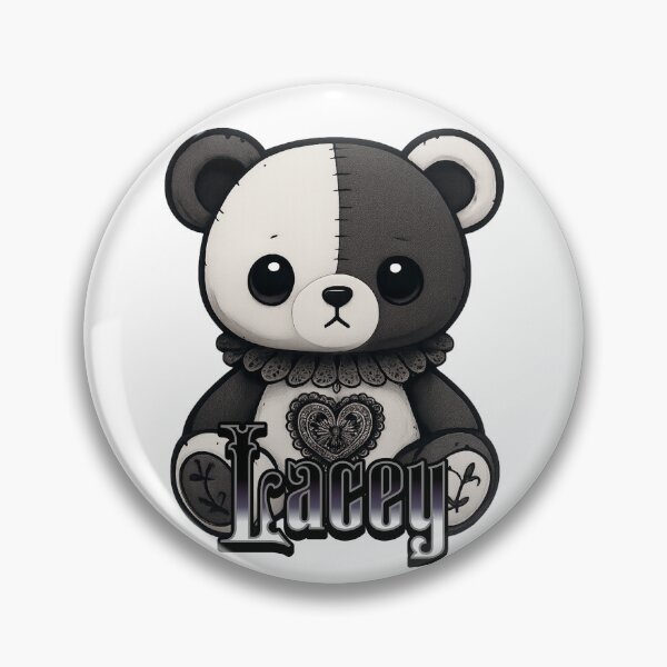Artikelvorschau, Lacey Gothic Split Face Teddybär | Viktorianisches genähtes Herz Gruseliges Plüschdesign entworfen und verkauft von NSB-Design.