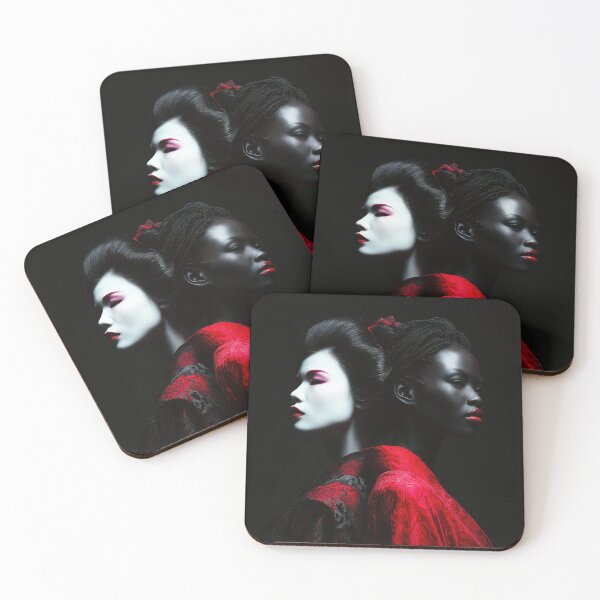 Item preview, Japan and Afrika Ladies in red - glamorous fashion portrait designed and sold by KsaveraArt.