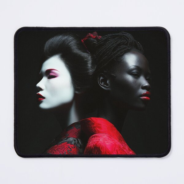Item preview, Japan and Afrika Ladies in red - glamorous fashion portrait designed and sold by KsaveraArt.