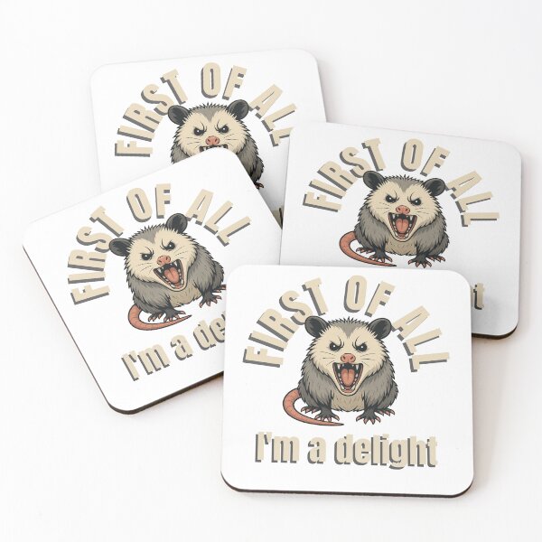 Item preview, First of All, I’m a Delight – Funny Angry Opossum Shirt designed and sold by DLG Tees.