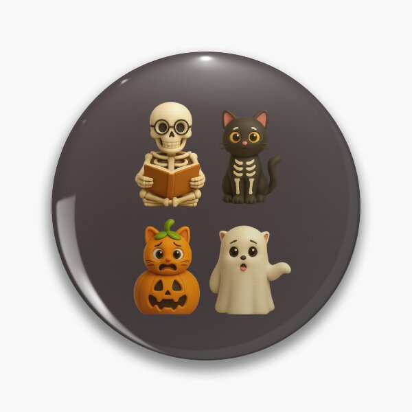 Item preview, Cute Halloween – Pumpkin, Ghost, Cat & Skeleton. Halloween Mignon – Citrouille, Fantôme, Chat et Squelette designed and sold by Drawingshirts.