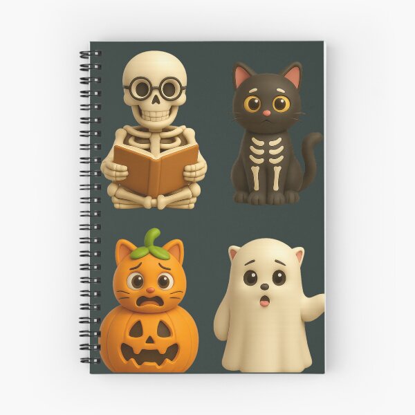 Item preview, Cute Halloween – Pumpkin, Ghost, Cat & Skeleton. Halloween Mignon – Citrouille, Fantôme, Chat et Squelette designed and sold by Drawingshirts.