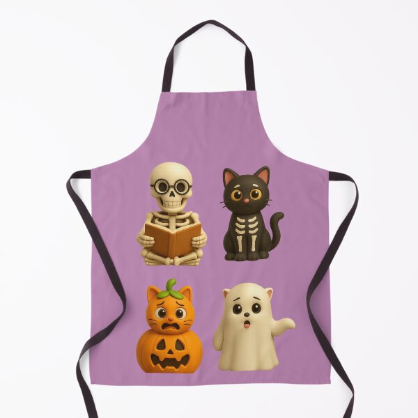 Item preview, Cute Halloween – Pumpkin, Ghost, Cat & Skeleton. Halloween Mignon – Citrouille, Fantôme, Chat et Squelette designed and sold by Drawingshirts.