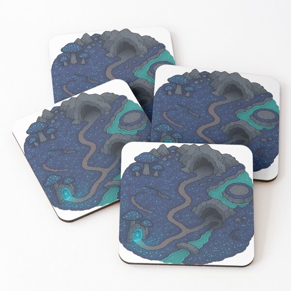 Item preview, Alien Dungeon Map – Fantasy RPG Cave with Glowing Mushrooms designed and sold by KrintoryTees.
