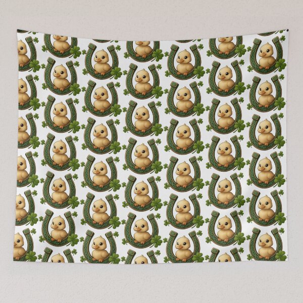 Item preview, Kawaii Duck and Lucky Clovers with Celtic Motif – St. Patrick’s Day Style designed and sold by TeeTimeTreasure.