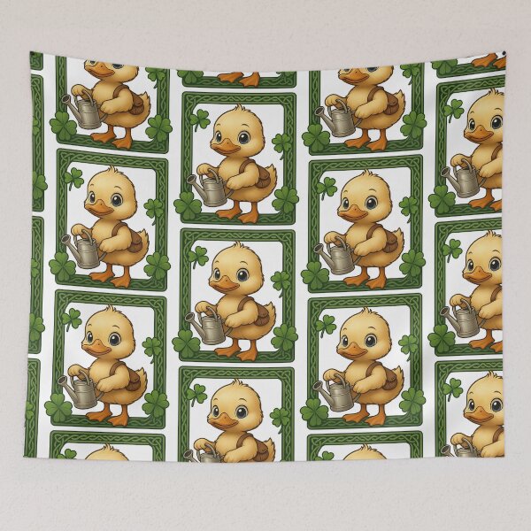 Item preview, Kawaii Duck and Lucky Clovers with Celtic Motif – St. Patrick’s Day Style designed and sold by TeeTimeTreasure.