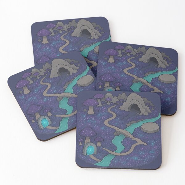 Item preview, Glowing Mushroom Dungeon Map – Fantasy RPG Cave with Portal designed and sold by KrintoryTees.