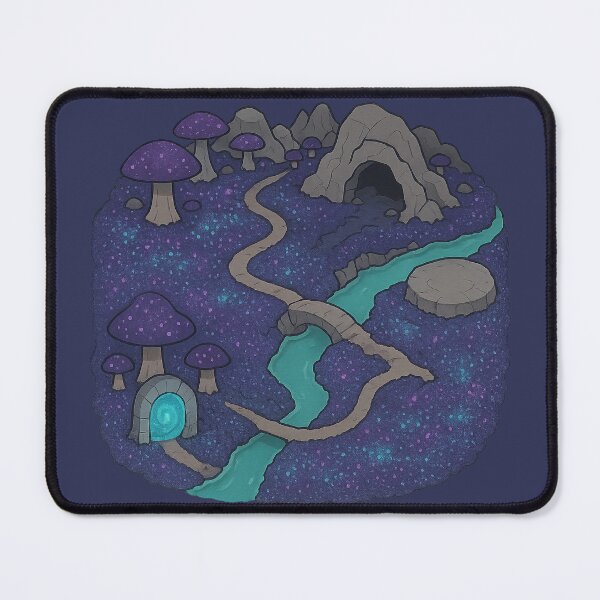 Item preview, Glowing Mushroom Dungeon Map – Fantasy RPG Cave with Portal designed and sold by KrintoryTees.