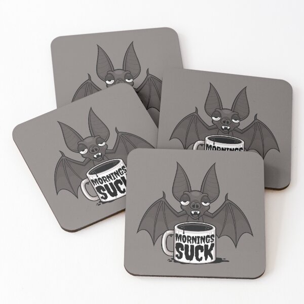Item preview, Mornings Suck Sleepy Vampire Bat Coffee Humor designed and sold by fizzgig.