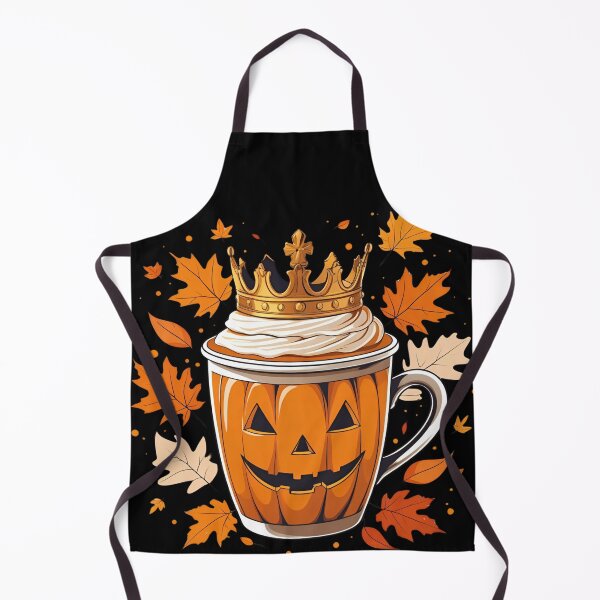 Item preview, Pumpkin Spice Royalty - pumpkin latte cup wearing a golden crown, autumn leaves 5 designed and sold by Neon G.