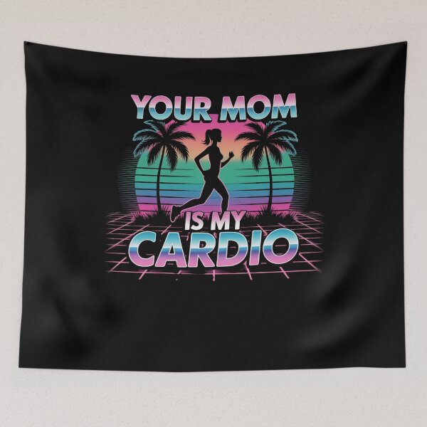 Item preview, Your Mom Is My Cardio – Vaporwave Sunset Vibes designed and sold by Gravly.