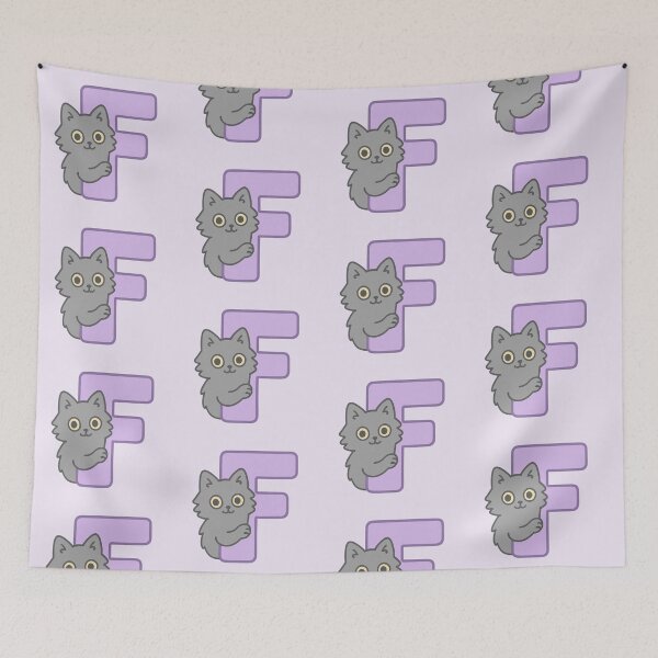 Item preview, Alphabet “F” – Cute Fluffy Cat Initial Sticker designed and sold by wwshd.