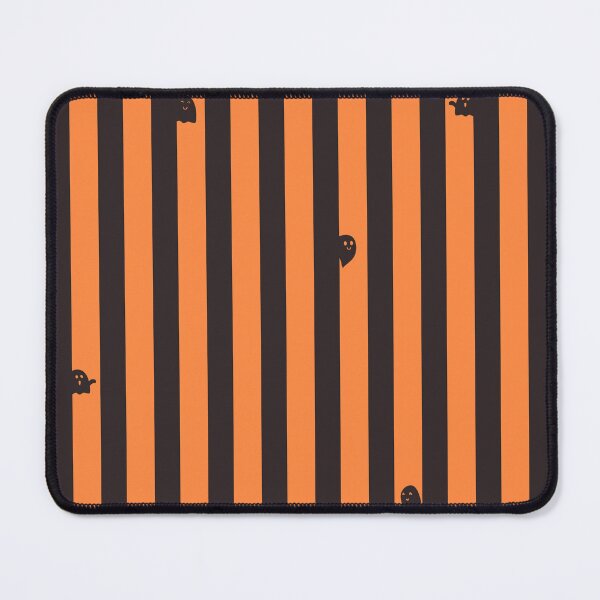 Item preview, Orange and black vertical stripes with tiny Cute ghosts designed and sold by ElixirCraft.
