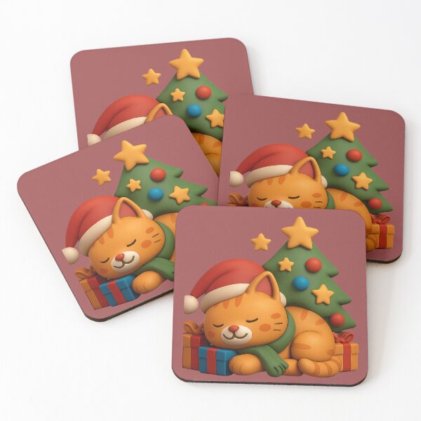 Item preview, Sleeping Christmas Cat. Chat endormi sous le sapin designed and sold by Drawingshirts.