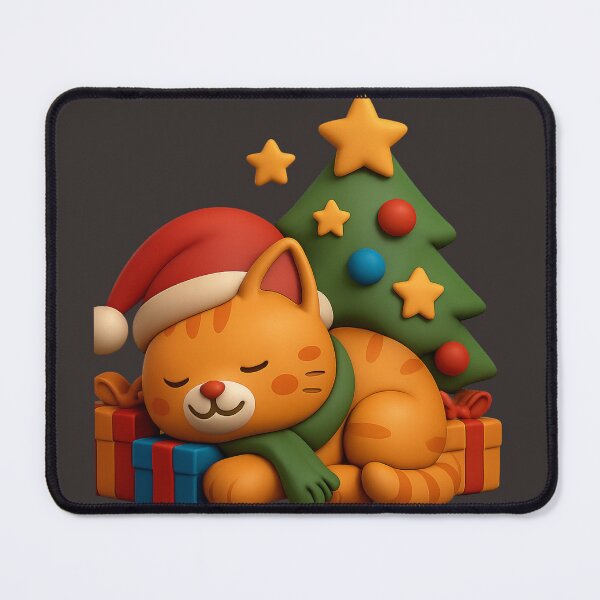 Item preview, Sleeping Christmas Cat. Chat endormi sous le sapin designed and sold by Drawingshirts.