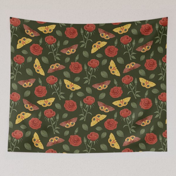 Item preview, Io Moths and Roses designed and sold by Tacky Frog.