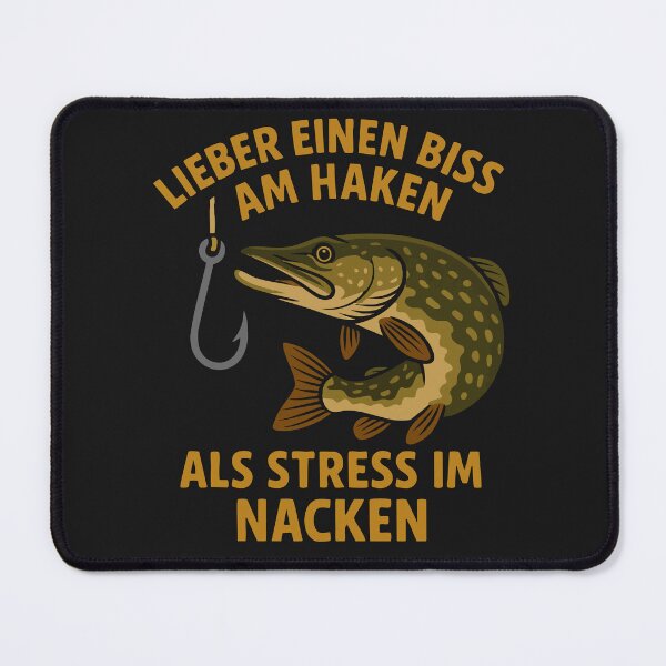 Item preview, Funny fishing motif – bite on the hook instead of stress in the neck designed and sold by Print-Zoo.