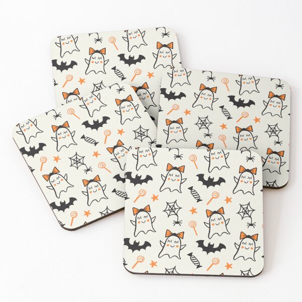 Item preview, coquette bow ghosts, bats trick and treats designed and sold by ElixirCraft.