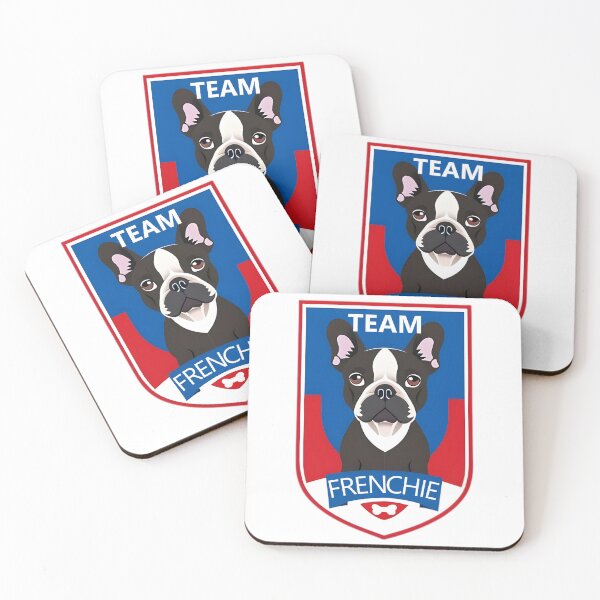 Item preview, "Team Frenchie" French Bulldog Sports Crest Shield designed and sold by ThePaintingRat.