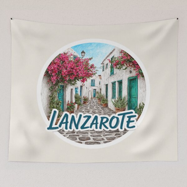 Item preview, Lanzarote Spain Vintage Travel Sticker - Retro Canary Islands Design designed and sold by Blurbean.