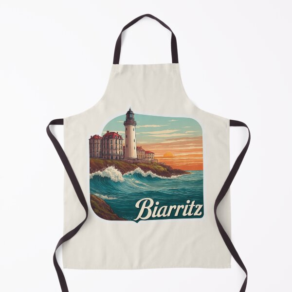 Item preview, Biarritz France Vintage Travel Sticker - Retro Lighthouse & Surf Design designed and sold by Blurbean.