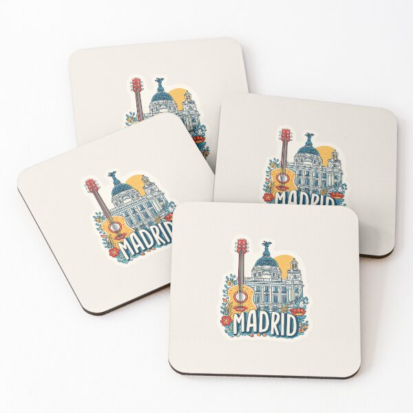 Item preview, Madrid Spain Vintage Travel Sticker - Retro Cityscape & Flamenco Design designed and sold by Blurbean.