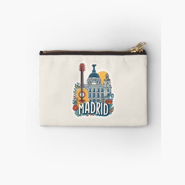 Item preview, Madrid Spain Vintage Travel Sticker - Retro Cityscape & Flamenco Design designed and sold by Blurbean.