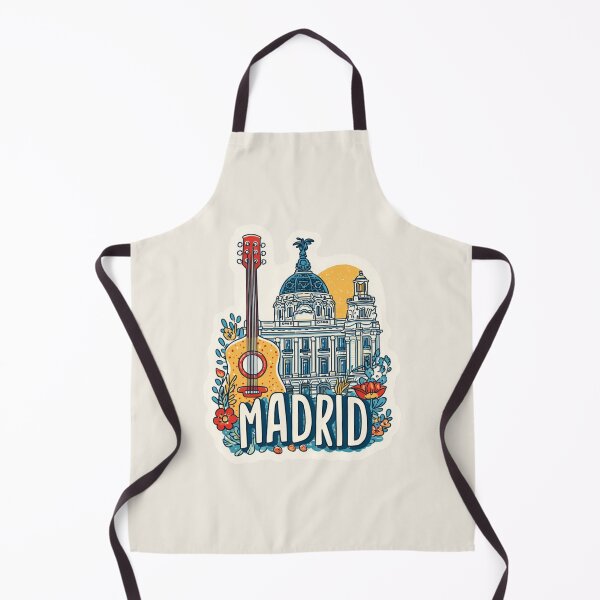 Item preview, Madrid Spain Vintage Travel Sticker - Retro Cityscape & Flamenco Design designed and sold by Blurbean.