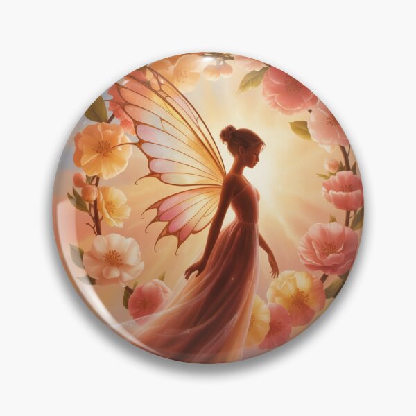 Item preview, Luminous fairy surrounded by flowers – Magical illustration at dawn designed and sold by FusiTink.