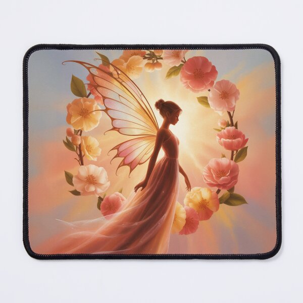 Item preview, Luminous fairy surrounded by flowers – Magical illustration at dawn designed and sold by FusiTink.