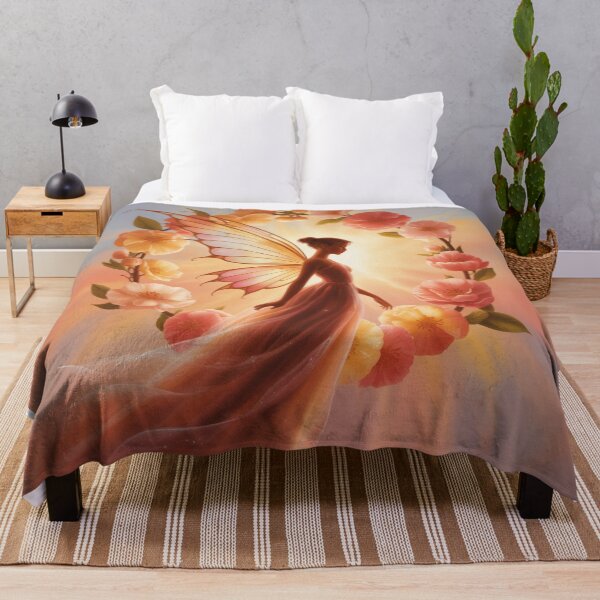 Item preview, Luminous fairy surrounded by flowers – Magical illustration at dawn designed and sold by FusiTink.