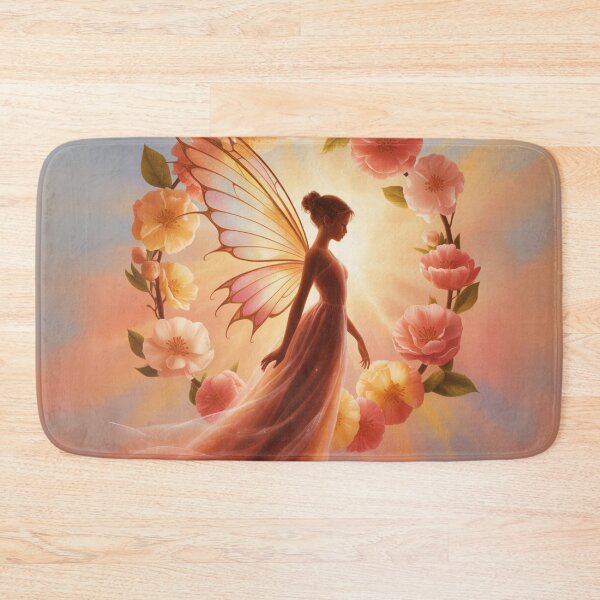 Item preview, Luminous fairy surrounded by flowers – Magical illustration at dawn designed and sold by FusiTink.