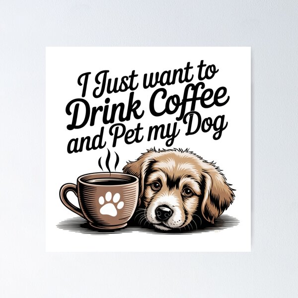 Item preview, Coffee and Dog | T-Shirt designed and sold by NicolasGlowArt.