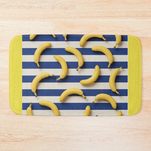 Item preview, Minimalist Bananas on Blue Striped Background designed and sold by NarjaShop.