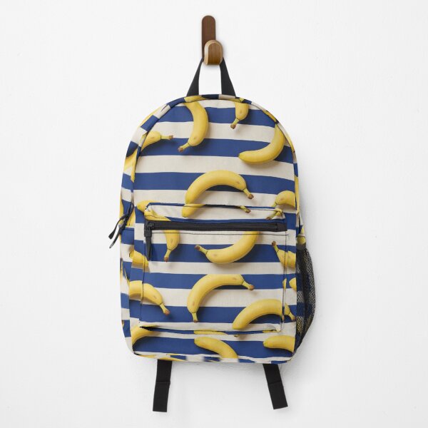 Item preview, Minimalist Bananas on Blue Striped Background designed and sold by NarjaShop.