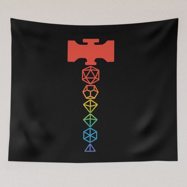 Item preview, Rainbow Dice Hammer Mace Warhammer Tabletop RPG Gaming designed and sold by ContTraders.