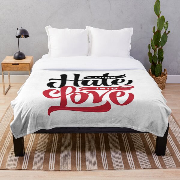 Item preview, Turn Hate Into Love T-Shirt – Minimalist Text Graphic Tee, Motivational Peace Art & Positive Message Design for Kind Souls & Activists designed and sold by DreamFlux.