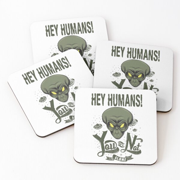 Item preview, Hey Humans! You Are Not Alone T-Shirt – Alien & UFO Vector Graphic Tee, Cosmic Sci-Fi Art & Space Lover Design for Dreamers & Believers designed and sold by DreamFlux.