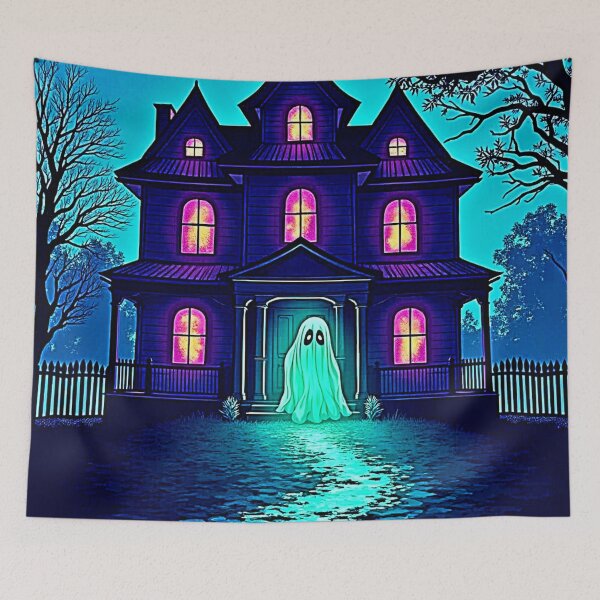 Item preview, Haunted Halloween Ghost House Design designed and sold by Health And Fitness Posts e-Store.
