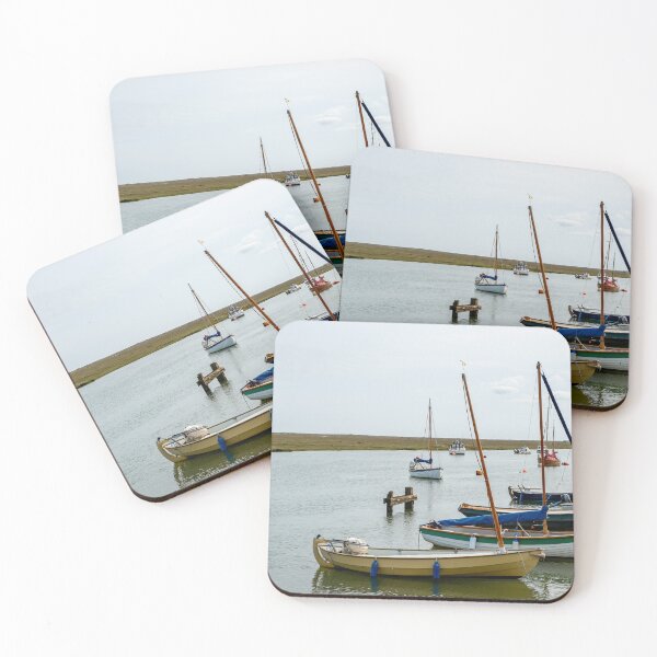 Item preview, Wooden sailboats moored in Wells Harbour, North Norfolk designed and sold by yackers1.