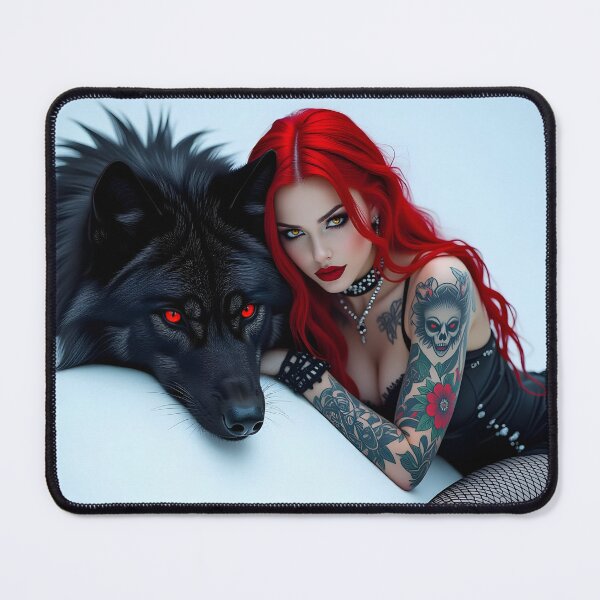 Item preview,  The Gothic Girl and Her Wolf designed and sold by GothicRubette.
