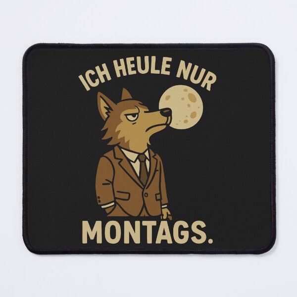 Item preview, Funny Wolf Monday motif – I only howl on Mondays designed and sold by Print-Zoo.