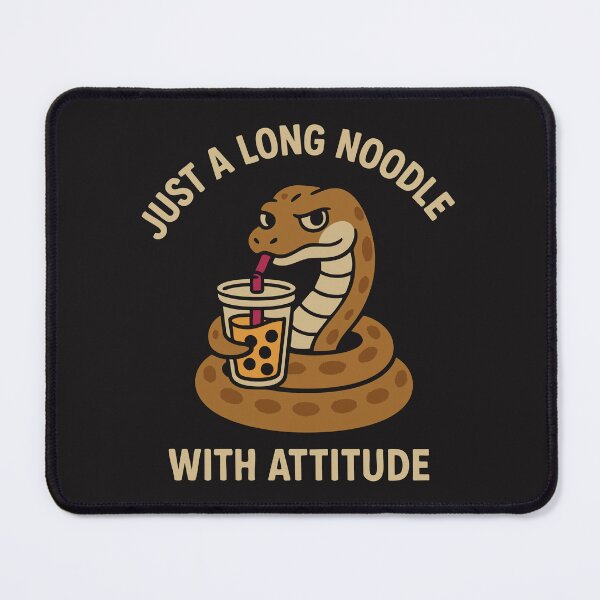 Item preview, Funny Snake with Bubble Tea – Just a Long Noodle with Attitude designed and sold by Print-Zoo.